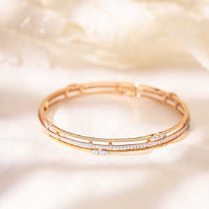 สร้อยข้อมือเพชรแถวคู่สง่างามสง่างามอุปกรณ์เสริมกำไลข้อมือ - Product Image 1