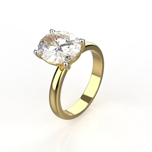 Avarta Jewellery Bague en or 3 carats ovale Solitaire Lab avec diamant - Product Image 1