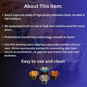 Suministro de fábrica Mini tazas de Salsa de acero inoxidable Diseño clásico Contenedores de inmersión de metal individuales para condimentos para obsequios - Product Image 3
