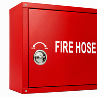 Armoire murale rouge pour système de dérouleur de tuyau d'incendie, ensemble complet pour bâtiments commerciaux, protection incendie, acier au carbone/inox KHi