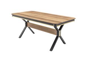 Ensemble de salle à manger moderne convertible en acier inoxydable 1 table 6 chaises pour appartement hôtel villa - Product Image 5