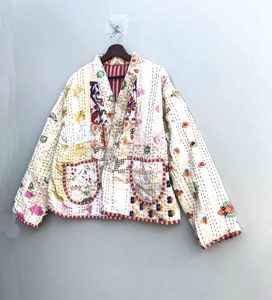 Chaqueta de Algodón Kantha Khambadiya Hecha a Mano para Mujer, Reversible, Estampado Floral, Abrigo Corto de Invierno, Piel de Serpiente, Tejido de Verano - Product Image 3