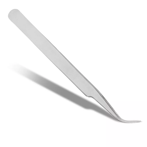 Pinces à épiler pour extensions de cils en acier inoxydable courbé de précision, pointe pointue, applications précises des cils - Product Image 1