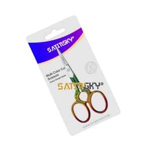 Ciseaux à sourcils pour femmes, portables, extra fins, droits, en acier inoxydable, manche en céramique, multi-usages, qualité supérieure, fabriqués en usine - Product Image 3