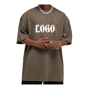 Camiseta de Hip Hop de gran tamaño para hombre 2025 lavado ácido manga corta 100% algodón 280GSM camisetas gruesas en blanco - Product Image 4