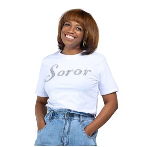 Camicia di Soror di diamanti bianchi da donna 100 cotone con paillettes ricamate lettere greche abbigliamento da Sorority classico adatto per Zeta Phi Beta Pride - Product Image 4