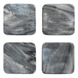 Juego de posavasos de acacia de mármol de piedra gris natural personalizado Piedra Natural esculpida café té cerveza bebidas titular yute a granel al por mayor - Product Image 1