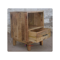 Meuble TV d'angle 1 porte en bois de manguier, style vintage moderne, multifonctionnel, hauteur réglable, gonflable, pour salle de bain intérieure