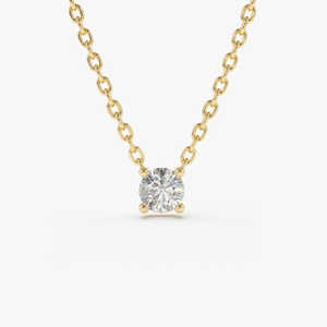 Collier Solitaire en or 14k, pendentif en or 14k, collier en diamant délicat minimaliste, bijoux pour femmes - Product Image 4
