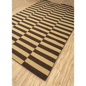 Tapis Kilim Bohème Fait Main Alhambra Beige Marron en Laine, Tissage Plat, Motif Rayé Rectangulaire pour Maison, Salon, Chambre, 10mm - Product Image 2