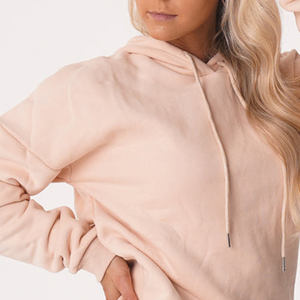 Wholesale Custom Logo Beige Women's Essential Drop Shoulder Hoodie Anti-Wrinkle & Breathable <b>Hoodies</b> For Woman Gym <b>Zip</b> <b>Up</b> Hoodie - Product Image 3