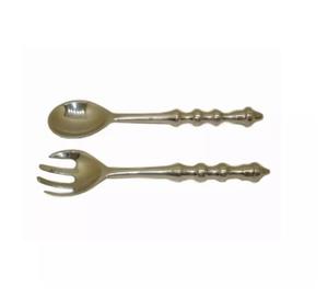 ชุดช้อนส้อมโลหะดีไซน์ใหม่ ชุดช้อนส้อมโลหะดีไซน์ใหม่ ที่ตักสลัดด้ามอลูมิเนียมใหม่ ที่ตักสลัดสแตนเลสสำหรับเสิร์ฟ - Product Image 2