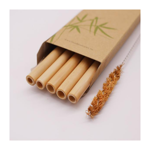 Pailles à boire en bambou naturel avec sac et nettoyant-Fait à la main pour smoothies, thé à bulles et boissons d'extérieur/Fabriqué au Viet Nam - Product Image 2