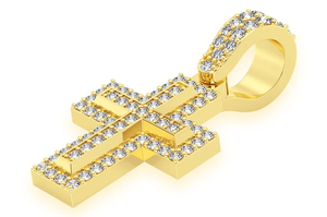 Moda caliente 10K oro Moissanite borde Cruz colgante VVS diamante Hip Hop colgante para mujeres Ice Out oro joyería fabricante - Product Image 5