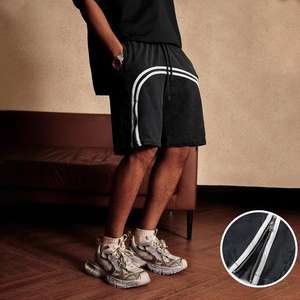 Custom Gym Teen Streetwear <b>Sweat</b> <b>Shorts</b> 310G Washed Zipper Basketball Athletic Trail Running <b>Shorts</b> for MenDDP shipping - Product Image 4