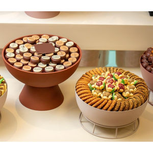 Bol de luxe en métal blanc de qualité Design antique Hôtel Plateau de service en chocolat pour mariage Bol de service pour dessert sucré à vendre - Product Image 1