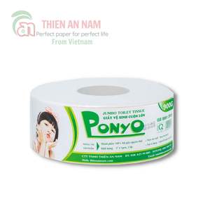 Luxury-Grade Mini Jumbo Bamboo 2-Ply Toilet <b>Paper</b> Soft Strong Virgin Wood Pulp Embossed Dots Skin-Friendly Jumbo <b>Roll</b> - Product Image 1