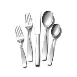 Casual Cheapest Price Modern Design Awesome Silver Polished Flatware <b>Set</b> Rectangular Handle Stainless Steel Cutlery <b>Sets</b> - Product Image 2