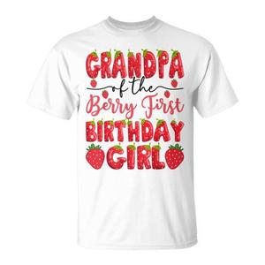 Maglietta per la prima festa di compleanno della bambina, la preferita del nonno per gli amanti delle fragole - Product Image 1