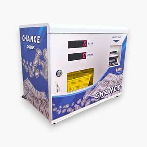 MEGA VENDING MV-101AW - Cambiador de Monedas y Fichas para Máquinas Recreativas, Carga Frontal, Gabinete Blanco, Convierte Billetes y Monedas - Product Image 1