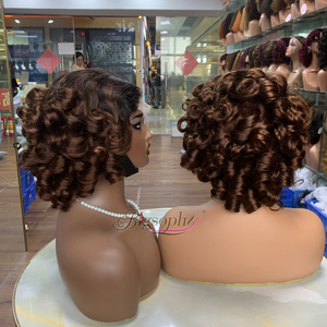 Glueless 5x5 Lace Vietnamese Hair <b>Wig</b>, 12 Inch Bouncy Curl, Thick High Density, Lifelike Appearance, Convenient Daily Wear - Product Image 4