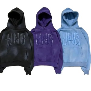 Survêtement unisexe en coton 100% de haute qualité, lavage à l'acide, streetwear d'hiver, poids lourd, logo personnalisé, pour sweat-shirt - Product Image 3