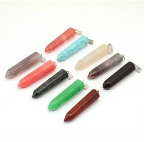 Natural Stone Bullet Shape Turquoise <b>Crystal</b> Stone Quartz Healing Point Jewelry Pendant Necklace for Women - Product Image 1