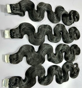 ราคาโรงงานขายส่ง ผมเวอร์จิ้นเรมี่แท้ สีดำธรรมชาติ ผมเวียดนาม ทำมือ ลอนหยักนุ่มลื่น ย้อมสองสี ดับเบิ้ลดรอว์น - Product Image 6