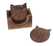 Produit très vendu Sous-verres en bois uniques Sculptés à la main Décoration de table en bois rustique Idéal pour la maison Café Utilisation au dîner - Product Image 2