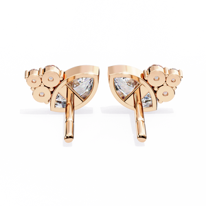 18K Gold Round & Marquise Cut Diamond Earrings with Lab-Grown Gemstones for Women - Product Image 5