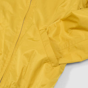 Veste coupe-vent légère jaune pour homme, col chemise, fermeture éclair intégrale, vêtement d'extérieur décontracté, bordure côtelée contrastée, mode printemps - Product Image 4
