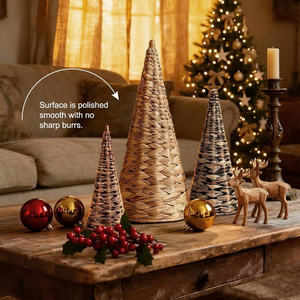 NOUVELLE TENDANCE : Ensemble de sapins de Noël en jacinthe d'eau 3 couleurs, pour une ambiance festive, aux couleurs rustiques et aux saveurs rétro, pour une atmosphère de Noël enchanteuse. - Product Image 5