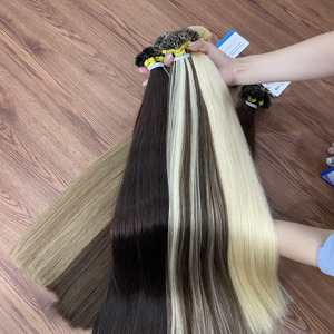 Extensions de cheveux naturels à pointes plates 100% cheveux humains, pré-collées à la kératine, lisses et naturelles, vente en gros - Product Image 6