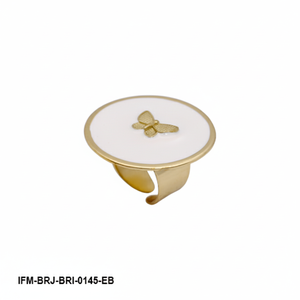 กำไลทองเหลืองทำมือ ลายผีเสื้อเคลือบสีขาว ปรับขนาดได้ เครื่องประดับศิลปะสำหรับผู้หญิง ของขวัญสำหรับเธอ - Product Image 4