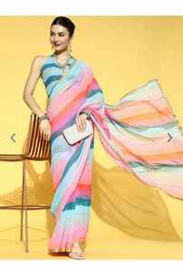 La mayoría de los vendedores Heavy Georgette Saree Tradicional Fancy Digital Print Designer Party Wear Saree Último exclusivo Saree Impreso Sari - Product Image 5