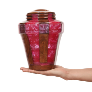 Urne funéraire en palissandre époxy rose pour adultes (250 pouces cubes) pour cendres humaines et cendres d'animaux de compagnie - Product Image 2