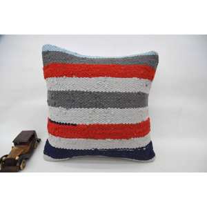 Almohada de retales Kantha de lana multicolor Cojín decorativo de 18x18 pulgadas Tejido con patrón vintage - Product Image 1