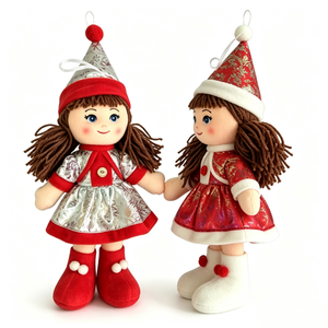 customized Festive Holiday Fabric Plush <b>Doll</b> Pair,Christmas Elf Cloth Rag <b>Doll</b> Set,Xmas Ornament Textile <b>Dolls</b> - Product Image 1