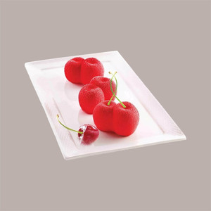 Moule en silicone 3D réaliste en forme de cerise rouge 75x50H45 mm, outil pour desserts - Product Image 1