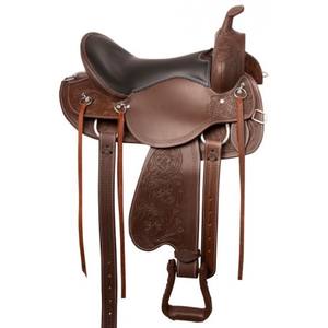 Hecho a mano de cuero genuino Western Endurance Trail Horse Saddle Horn Cómodo ecuestre Horse Riding Tack Set incluye - Product Image 2