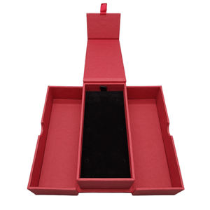 Joyero abierto de doble puerta rojo de lujo personalizado Embalaje de Specia para Cajas de Regalo elegantes - Product Image 1