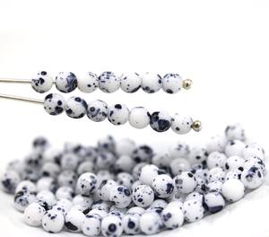 แก้วเช็กสีดำสีขาวคุณภาพสูงทรงกลมลูกปัดดรุคแก้วคริสตัล - Product Image 1