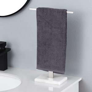 Porte-serviettes durable en marbre et en métal avec un design autoportant parfait pour le rangement de la salle de bain et la décoration intérieure élégante - Product Image 1