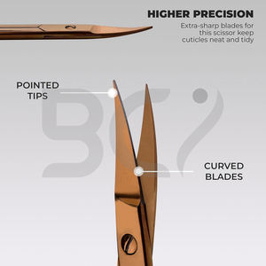 กรรไกรตัดเล็บสีโรสโกลด์ อุปกรณ์ทำเล็บขนาดเล็ก สำหรับตัดหนังกำพร้า คิ้ว ขนตา หนวด เครา ใบมีดคม - Product Image 3
