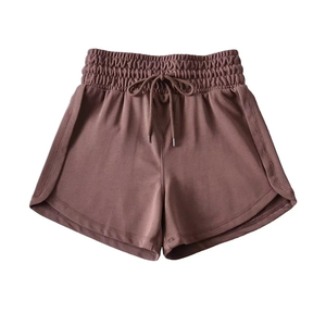 สไตล์อเมริกันฤดูร้อนเสื้อผ้าเยาวชนฟิตเนสผ้าฝ้ายเอวสูงสบายๆกีฬากางเกงขาสั้นสําหรับสตรี 2024 - Product Image 1