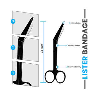 Vente en gros Subhan International SI-1471 14 cm en acier inoxydable Ciseaux d'allaitement à bandage électrique poignée de couleur certifié CE OEM - Product Image 2