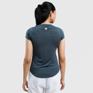 เสื้อโยคะแขนสั้นสีเทา W124 สำหรับออกกำลังกาย - Product Image 2