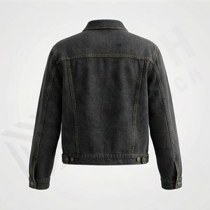 Veste en jean décontractée personnalisée pour hommes, grandes tailles, 100% coton, option logo sur le devant, respirante, veste d'hiver - Product Image 2