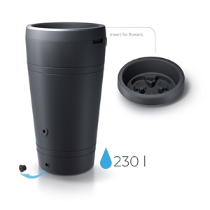 Tanque de agua de lluvia TUBE de 230L, dimensiones (mm) 593x593x1070, color antracita - Product Image 2
