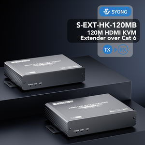 ตัวขยายสัญญาณ SYONG <span class=keywords><strong>4K</strong></span> <span class=keywords><strong>60Hz</strong></span> <span class=keywords><strong>HDMI</strong></span> KVM USB แบบไม่มีดีเลย์ ระยะ 120 เมตร (394 ฟุต) ผ่านสาย Cat5e/6, พอร์ต USB 2.0 จำนวน 2 พอร์ต, รองรับความละเอียด 1080P120Hz, แบบเสียบใช้งานได้ทันที - Product Image 1